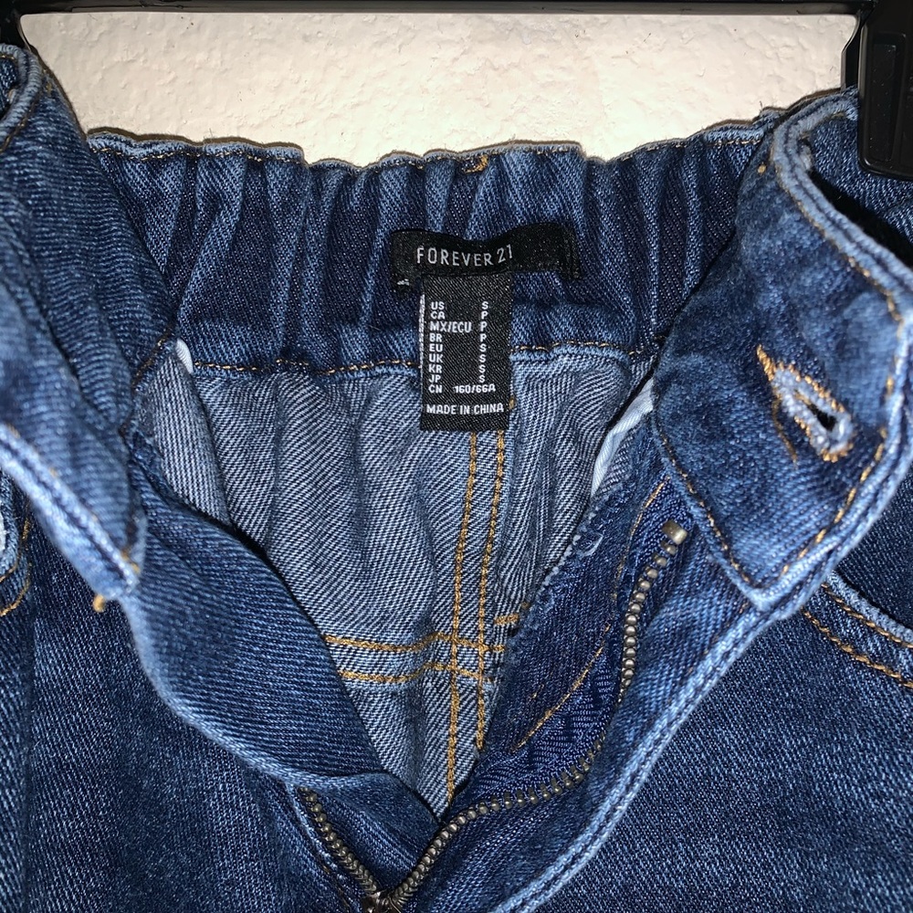 Forever21 Jean Cargo Jogger Pants Dark Wash